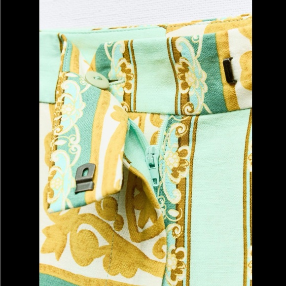 LINEN BLEND PRINTED PANTS - Picture 8 of 9